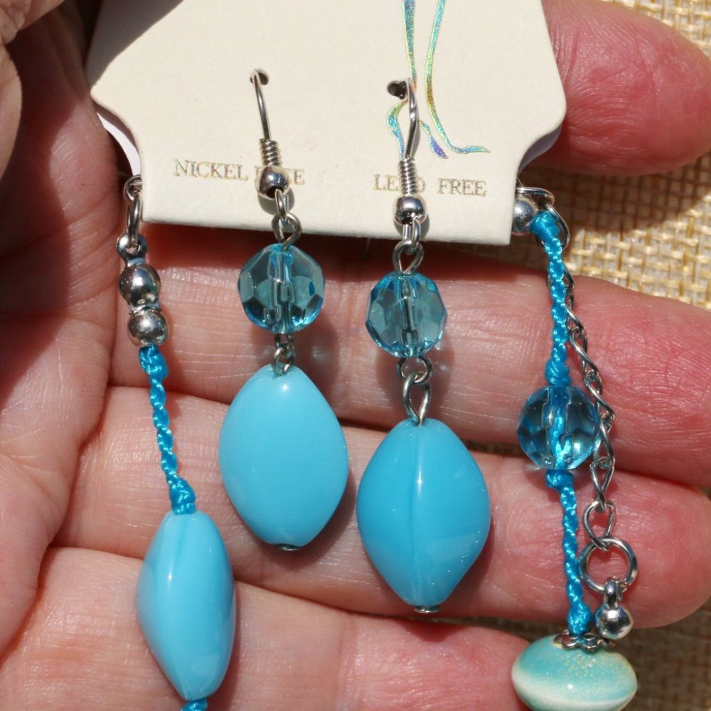 Boho Necklace Turquoise Stone Bead Statement Set - Picture 3 of 5